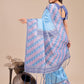 Shree Shyam Fashion Radiant Sky Blue Silk Saree with Pink & Blue Floral Pattern - Perfect for Weddings & Festive Glamour
