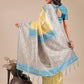 Shree Shyam Fashion Radiant Yellow Silk Saree with Pink & Blue Floral Pattern - Perfect for Weddings & Festive Glamour