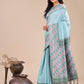 Shree Shyam Fashion Radiant Teal Silk Saree with Pink & Blue Floral Pattern - Perfect for Weddings & Festive Glamour