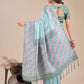 Shree Shyam Fashion Radiant Teal Silk Saree with Pink & Blue Floral Pattern - Perfect for Weddings & Festive Glamour