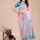 Shree Shyam Fashion Radiant Light Pink Silk Saree with Pink & Blue Floral Pattern - Perfect for Weddings & Festive Glamour
