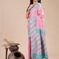 Shree Shyam Fashion Radiant Light Pink Silk Saree with Pink & Blue Floral Pattern - Perfect for Weddings & Festive Glamour