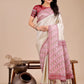 Shree Shyam Fashion Radiant Cream Silk Saree with Pink & Blue Floral Pattern - Perfect for Weddings & Festive Glamour
