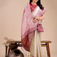 Shree Shyam Fashion Radiant Cream Silk Saree with Pink & Blue Floral Pattern - Perfect for Weddings & Festive Glamour