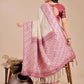 Shree Shyam Fashion Radiant Cream Silk Saree with Pink & Blue Floral Pattern - Perfect for Weddings & Festive Glamour