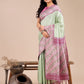 Shree Shyam Fashion Radiant Light Green Silk Saree with Pink & Blue Floral Pattern - Perfect for Weddings & Festive Glamour