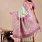 Shree Shyam Fashion Radiant Light Green Silk Saree with Pink & Blue Floral Pattern - Perfect for Weddings & Festive Glamour