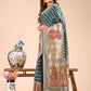 Shree Shyam Fashion Grace in Every Thread - Sea Green & Beige Linen Cotton Saree with Royal Paisley Charm