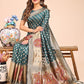 Shree Shyam Fashion Grace in Every Thread - Sea Green & Beige Linen Cotton Saree with Royal Paisley Charm
