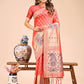 Shree Shyam Fashion Grace in Every Thread - Peach & Beige Linen Cotton Saree with Royal Paisley Charm