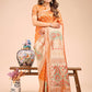 Shree Shyam Fashion Grace in Every Thread - Mustard & Beige Linen Cotton Saree with Royal Paisley Charm