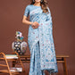 Shree Shyam Fashion Graceful Sky Blue Printed Saree - A Symphony of Culture and Feminine Charm