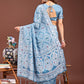 Shree Shyam Fashion Graceful Sky Blue Printed Saree - A Symphony of Culture and Feminine Charm