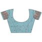 Shree Shyam Fashion Teal Blue Linen Cotton Saree with Woven Geometric Zari Motifs - Elegant Festive Wear for Women