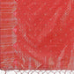 Shree Shyam Fashion Red Linen Cotton Saree with Woven Geometric Zari Motifs - Elegant Festive Wear for Women