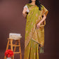 Shree Shyam Fashion Mustard Linen Cotton Saree with Woven Geometric Zari Motifs - Elegant Festive Wear for Women