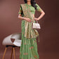 Shree Shyam Fashion Light Green Linen Cotton Saree with Woven Geometric Zari Motifs - Elegant Festive Wear for Women