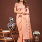 Shree Shyam Fashion Elegant Peach Woven Work Saree - A Whiff of Tradition Wrapped in Grace