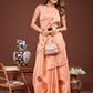 Shree Shyam Fashion Elegant Peach Woven Work Saree - A Whiff of Tradition Wrapped in Grace