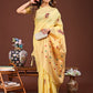 Shree Shyam Fashion Elegant Yellow Woven Work Saree - A Whiff of Tradition Wrapped in Grace