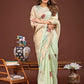 Shree Shyam Fashion Elegant Light Green Woven Work Saree - A Whiff of Tradition Wrapped in Grace
