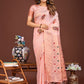 Shree Shyam Fashion Elegant Pink Woven Work Saree - A Whiff of Tradition Wrapped in Grace