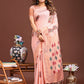 Shree Shyam Fashion Peach Jacquard Saree with Tassels - Radiate Soft Elegance and Timeless Beauty