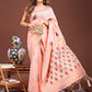 Shree Shyam Fashion Peach Jacquard Saree with Tassels - Radiate Soft Elegance and Timeless Beauty