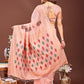 Shree Shyam Fashion Peach Jacquard Saree with Tassels - Radiate Soft Elegance and Timeless Beauty