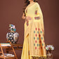 Shree Shyam Fashion Yellow Jacquard Saree with Tassels - Radiate Soft Elegance and Timeless Beauty