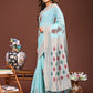 Shree Shyam Fashion Sky Blue Jacquard Saree with Tassels - Radiate Soft Elegance and Timeless Beauty