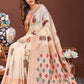Shree Shyam Fashion White Jacquard Saree with Tassels - Radiate Soft Elegance and Timeless Beauty