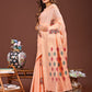 Shree Shyam Fashion Orange Jacquard Saree with Tassels - Radiate Soft Elegance and Timeless Beauty
