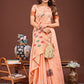 Shree Shyam Fashion Orange Jacquard Saree with Tassels - Radiate Soft Elegance and Timeless Beauty