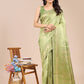 Astita Light Green Banarasi silk Woven Zari Work Traditional Tassel Saree | Swadesiicart