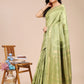 Astita Light Green Banarasi silk Woven Zari Work Traditional Tassel Saree | Swadesiicart