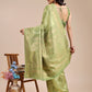 Astita Light Green Banarasi silk Woven Zari Work Traditional Tassel Saree | Swadesiicart