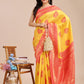 Astita Yellow & Red Banarasi silk Woven Zari Work Traditional Tassel Saree | Swadesiicart