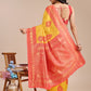 Astita Yellow & Red Banarasi silk Woven Zari Work Traditional Tassel Saree | Swadesiicart