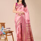 Astita Light Pink & Magenta Banarasi silk Woven Zari Work Traditional Tassel Saree | Swadesiicart