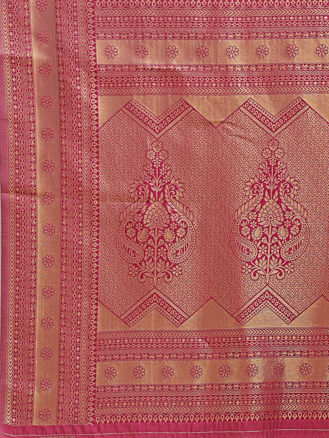Astita Light Pink & Magenta Banarasi silk Woven Zari Work Traditional Tassel Saree | Swadesiicart