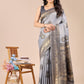 Astita Grey Banarasi silk Woven Zari Work Traditional Tassel Saree | Swadesiicart
