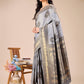 Astita Grey Banarasi silk Woven Zari Work Traditional Tassel Saree | Swadesiicart