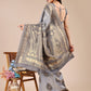 Astita Grey Banarasi silk Woven Zari Work Traditional Tassel Saree | Swadesiicart