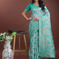Shree Shyam Fashion Stylish Green Linen Cotton Saree with Woven Design - Lightweight Elegance for Everyday Grace