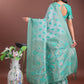 Shree Shyam Fashion Stylish Green Linen Cotton Saree with Woven Design - Lightweight Elegance for Everyday Grace