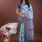 Shree Shyam Fashion Stylish Sky Blue Linen Cotton Saree with Woven Design - Lightweight Elegance for Everyday Grace