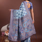 Shree Shyam Fashion Stylish Sky Blue Linen Cotton Saree with Woven Design - Lightweight Elegance for Everyday Grace