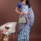 Shree Shyam Fashion Stylish Sky Blue Linen Cotton Saree with Woven Design - Lightweight Elegance for Everyday Grace