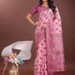 Shree Shyam Fashion Stylish Light Pink Linen Cotton Saree with Woven Design - Lightweight Elegance for Everyday Grace